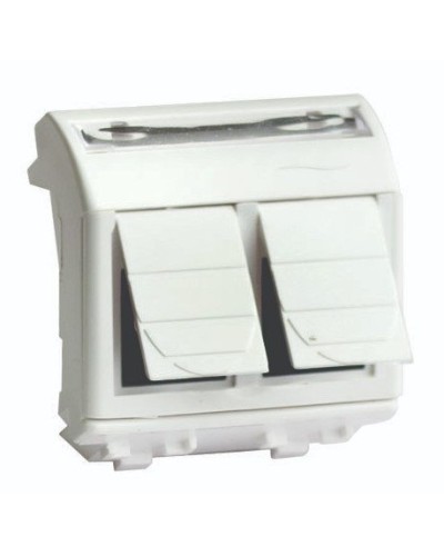 Розетка RJ-45 Brava 2 модуля слоновая кость (75459S): Розетка компьютерная с двумя разъёмами в Барнауле