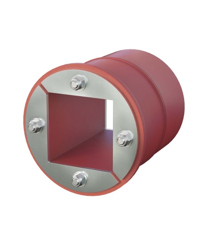 Проходка круглая, нержавеющая, D70х70 мм с проемом 40х40 мм (DXF3121): Проходка круглая, нержавеющая, с проёмом в Барнауле