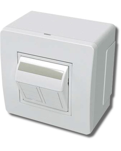 Коробка в сборе с 2 розетками RJ45, кат.5е, белая (10656): Коробка в сборе в Барнауле