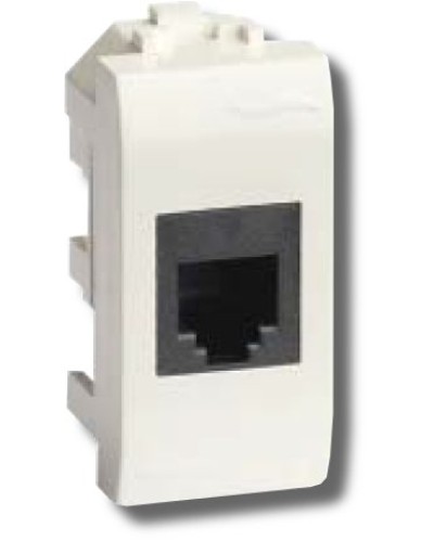 Розетка RJ-45 Brava 1 модуль белая (76654B): Розетка компьютерная с одним разъёмом в Барнауле