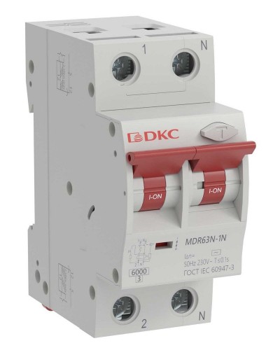 YON max MDR, 1P+N, 30mA, 16A, 6kA, А (MDR63N-1N2C16-A). Автоматический выключатель дифференциального тока. ДКС в Барнауле