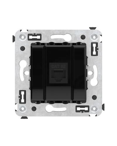 Розетка RJ-45 в стену, кат.5E, Avanti, одинарная, черный квадрат (4402663). Розетка компьютерная. ДКС в Барнауле