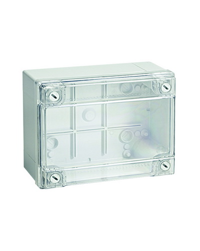 Коробка ответвительная с гладкими стенками, IP56, 380х300х120 (54420). Коробка ответвительная с гладкими стенками и прозрачной крышкой. ДКС в Барнауле