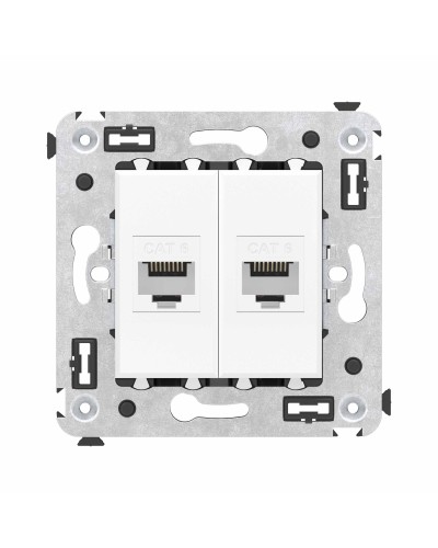 Розетка RJ-45 в стену, кат.6E, Avanti, двойная, белое облако (4400694). Розетка компьютерная. ДКС в Барнауле
