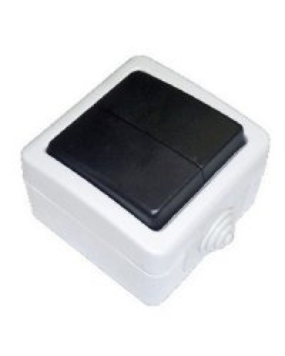 Переключатель двухклавишный 2-полюсный с 2 мест EF602SA, серый, LK Aqua (80006). Переключатель. Экопласт в Барнауле
