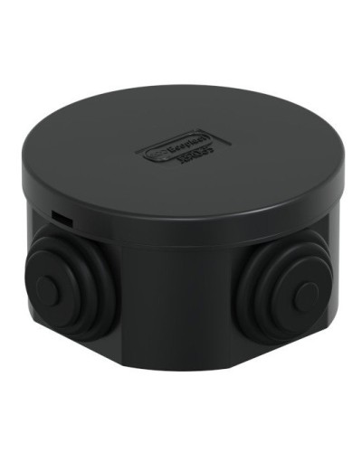 Коробка JBR065 D=65х35, 4 вых., IP44, черная (44004BL-1). Коробка монтажная. Экопласт в Барнауле