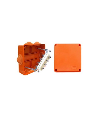 Коробка JBS100 100х100х55, 6 вых., 4P (0,15…4мм²) (43147HF): Коробка монтажная, огнестойкая, без галогена в Барнауле
