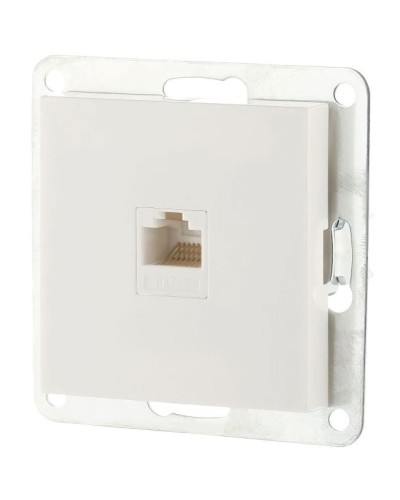 Розетка RJ-45 кат.5е с накладкой, белый LK80 (846104-1). Розетка компьютерная. Экопласт в Барнауле