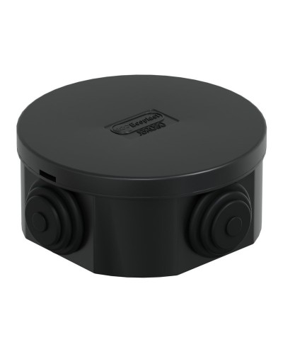 Коробка JBR080 D=80х40, 4 вых., IP44, черная (44005BL-1). Коробка монтажная. Экопласт в Барнауле