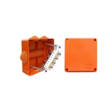 Коробка JBS100 100х100х55, 6 вых., 3P (1,5…6мм²) (43027HF). Коробка монтажная, огнестойкая, без галогена. Экопласт