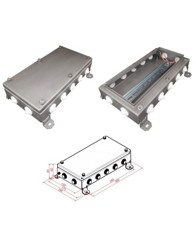 КМ IP55-1530, 14 вводов, нержавейка. Коробка монтажная электротехническая. Гефест в Барнауле