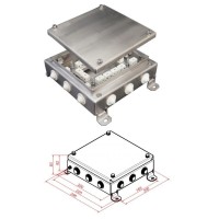 КМ-О (32к)-IP55-2020, 12 вводов, нержавейка: Коробка монтажная огнестойкая