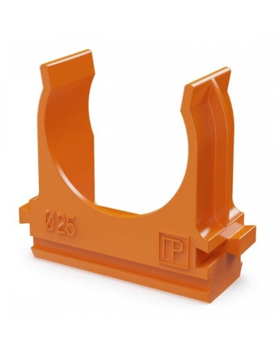 Крепёж-клипса для труб АБС-пластик оранжевая D25 (100 шт) (PR13.0065). Крепление для труб ПВХ. Промрукав в Барнауле