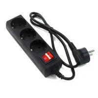 SP3B-118E. Сетевой фильтр 3 розетки, 1.8м, черный. 5bites