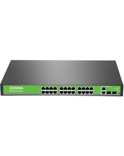 DSP224F-2C-R400 DSP224F-2C-R400 V1 (L2) 24х100Мбит/с 2хКомбо(1000BASE-T/SFP) 24PoE 24PoE+ 400W. Коммутатор с питанием по PoE. Digma в Барнауле