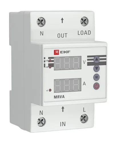 MRVA 63A PROxima (MRVA-63A). Реле напряжения и тока с дисплеем. EKF в Барнауле