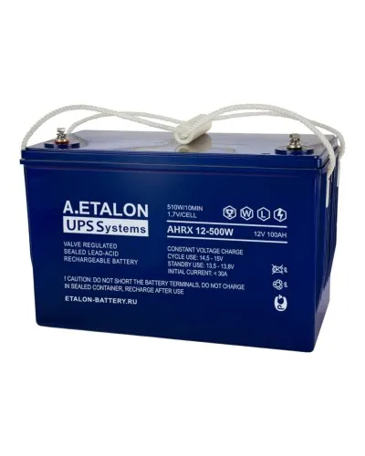 A.ETALON AHRX 12-500W (100). Аккумулятор герметичный свинцово-кислотный. ETALON в Барнауле