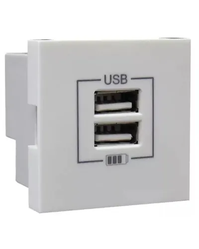 Розетка USB двойная, зарядная, белая (45439 SBR): Розетка USB двойная в Барнауле