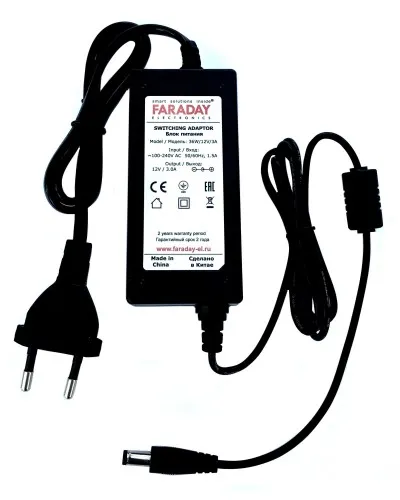 36W/12V/3A. Импульсный блок питания в пластиковом корпусе. FARADAY в Барнауле