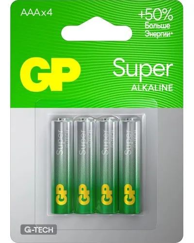 GP Super Alkaline 15A AA (GP 15AA21-2CRSBC4), упак. 4 шт. БЛИСТЕР. Алкалиновые батарейки. GP Batteries в Барнауле