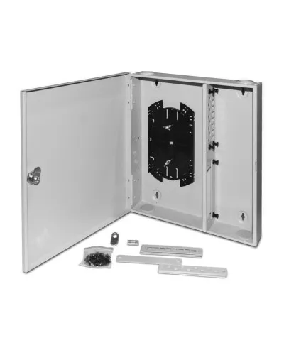 FO-WBX-4xSLT-W140H42-32UN-GY. Кросс оптический настенный. Hyperline в Барнауле