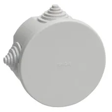 Коробка распаячная КМ41237 D75х40 открытой проводки IP44 4 гермоввода серая (UKO11-075-040-000-K41-44). Коробка распаячная безгалогенная (HF). IEK