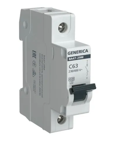 GENERICA ВА47-29М 1P C 63А 4,5кА (MVA21-1-063-C-G). Автоматический выключатель. IEK в Барнауле