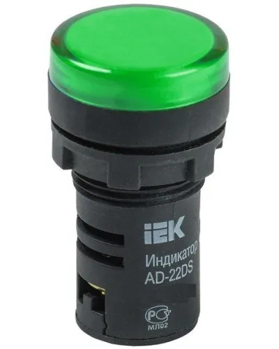 Лампа AD22DS (LED) матрица D22мм зеленый 12В AC/DC (BLS10-ADDS-012-K06). Светосигнальный индикатор. IEK в Барнауле