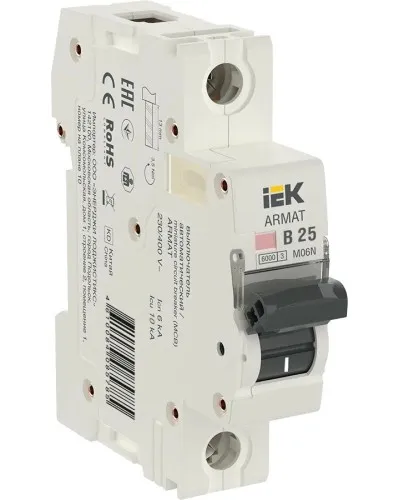 M06N 1P B 25А 6кА ARMAT (AR-M06N-1-B025). Автоматический выключатель. IEK в Барнауле