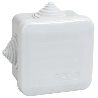 Коробка распаячная КМ41236 70х70х40 открытой проводки IP44 4 гермоввода серая (UKOZ11-070-070-040-K41-44). Коробка распаячная безгалогенная (HF) с защелкивающейся крышкой. IEK
