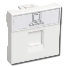 РКИ-20-00-П RJ-45 UTP белая (CKK-40D-RI2-K01). Розетка информационная 2 модуля ПРАЙМЕР. IEK