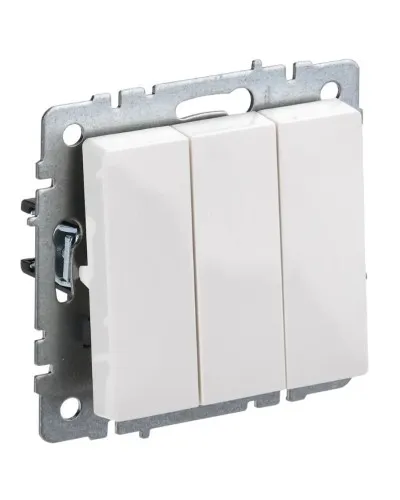 Выключатель 3-клавишный ВС10-3-0-БрБ белый BRITE (BR-V30-0-10-K01). Выключатель. IEK в Барнауле