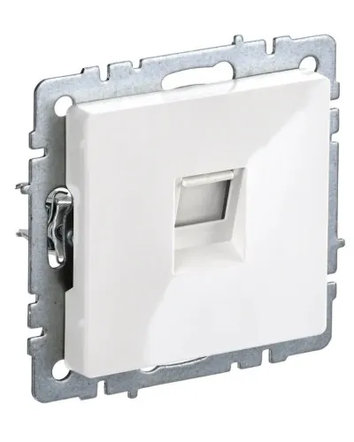 Розетка RJ45 РК10-БрБ кат.5E, белая BRITE (BR-K10-1-K01). Розетка компьютерная. IEK в Барнауле