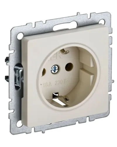 Розетка без з/к РС11-1-0-БрКр бежевый BRITE (BR-R11-16-K10). Розетка без заземления без защитных шторок. IEK в Барнауле