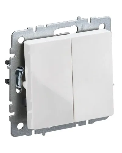 Выключатель 2-клавишный ВС10-2-0-БрБ белый BRITE (BR-V20-0-10-K01). Выключатель. IEK в Барнауле