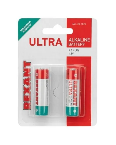 Ультра алкалиновая батарейка AA/LR6 1,5 V 2 шт. блистер REXANT (30-1025). Элемент питания. Rexant в Барнауле