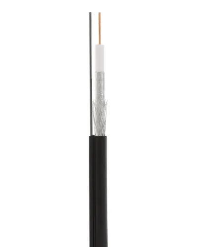 RG-11U, 75 Ом, CCS/Al/Al 83% + ТРОС*1 (бухта 305 м), черный OUTDOOR (01-3021). Кабель коаксиальный радиочастотный. Rexant в Барнауле