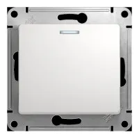 Glossa переключатель проходной 1-клавишный с подсветкой, скрытой установки, механизм, белый (GSL000163). Переключатель проходной. Systeme Electric