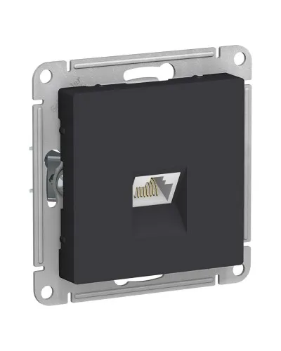 AtlasDesign розетка RJ45, кат. 5Е, 1-местная, скрытой установки, механизм, карбон (ATN001083). Розетка компьютерная. Systeme Electric в Барнауле