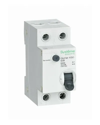 City9 Set 1P+N С 25А 4.5kA 30мА A 230В (C9D55625). Автоматический выключатель дифференциального тока. Systeme Electric в Барнауле