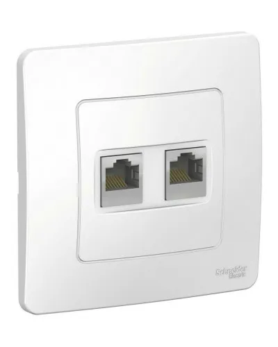 BLANCA розетка RJ45, 2-местная, кат. 5Е, скрытой установки, белый (BLNIS045451). Розетка компьютерная. Systeme Electric в Барнауле