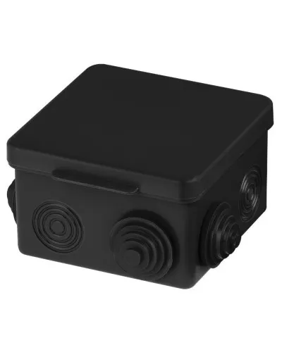 Распаячная коробка ОП 80х80х50мм, крышка, IP54, 7вх., черная TDM (SQ1401-0912). Распаячная коробка ОП. TDM ЕLECTRIC в Барнауле