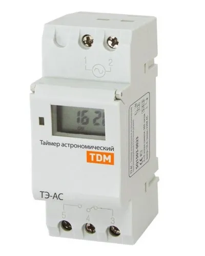 ТЭ-АС-1мин/24ч-8on/off-16А-DIN (астрономический) TDM (SQ1503-0023). Таймер электронный. TDM ЕLECTRIC в Барнауле