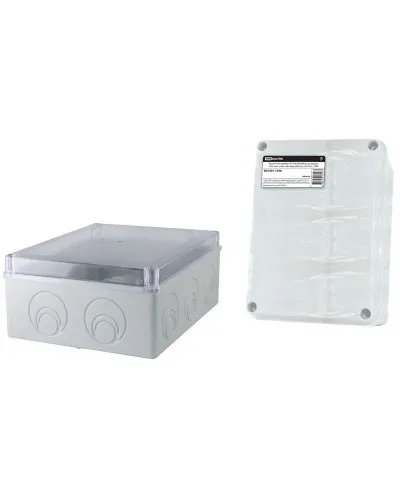 Коробка ОП 240х195х90мм, прозрачная крышка, IP44, кабельные вводы d28-3шт, d37-2шт (SQ1401-1275). Распаячная коробка. TDM ЕLECTRIC в Барнауле