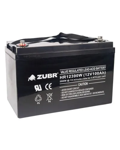 ZUBR HR 12390W (12V, 110Ah). Аккумулятор герметичный свинцово-кислотный. ZUBR в Барнауле