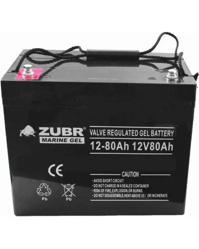 ZUBR MARINE GEL NPG 12-80 (12V, 80Ah). Аккумулятор герметичный свинцово-кислотный. ZUBR в Барнауле