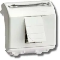 Розетка RJ-45 Brava 2 модуля белая (76655B): Розетка компьютерная с двумя разъёмами