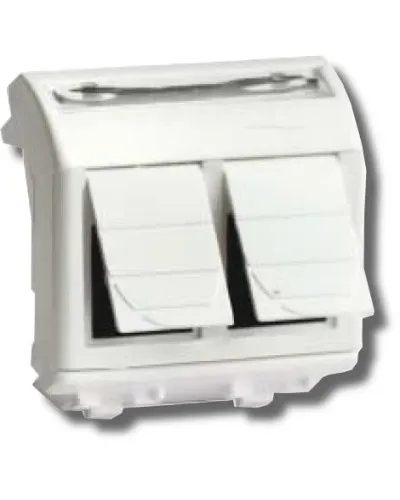 Розетка RJ-45 Brava 2 модуля белая (76656B): Розетка компьютерная с двумя разъёмами в Барнауле