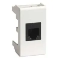 Розетка RJ-45 Viva 1 модуль белая (45048): Розетка компьютерная экранированная с одним разъёмом