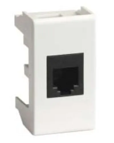 Розетка RJ-45 Viva 1 модуль белая (45048): Розетка компьютерная экранированная с одним разъёмом в Барнауле